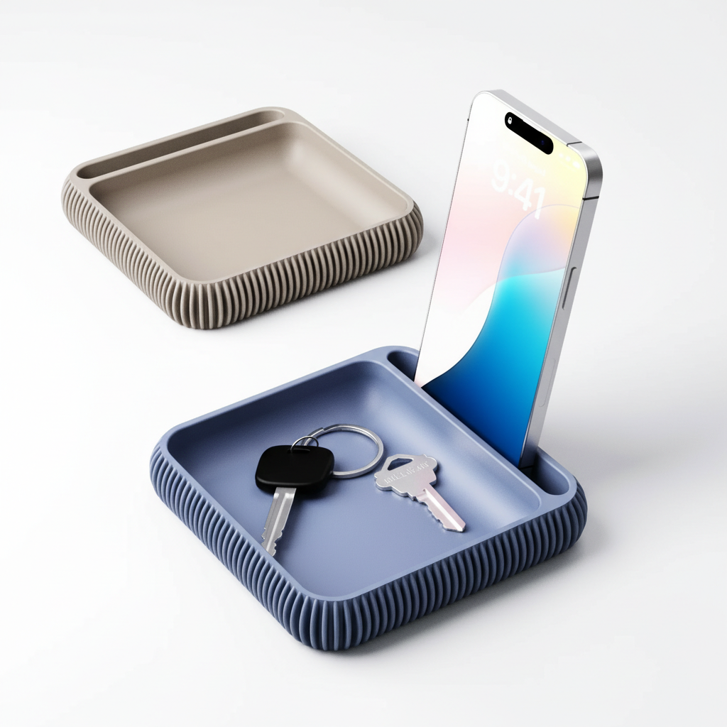 Phone Holder + Tray Type 3 – Grau