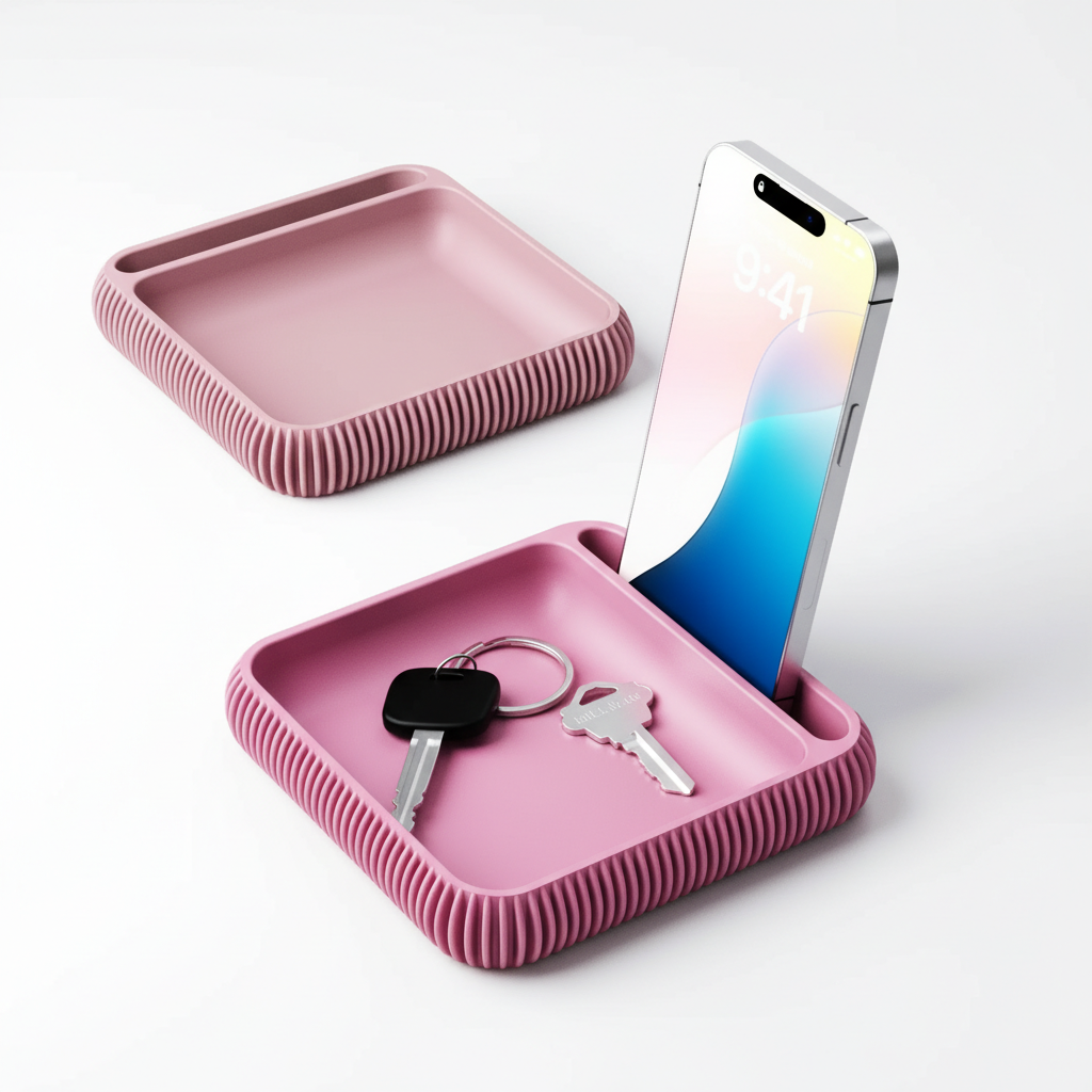 Phone Holder + Tray Type 3 – Rosa