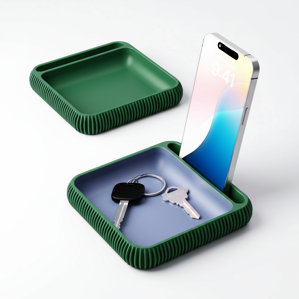 Phone Holder + Tray Type 3 – Tannengrün