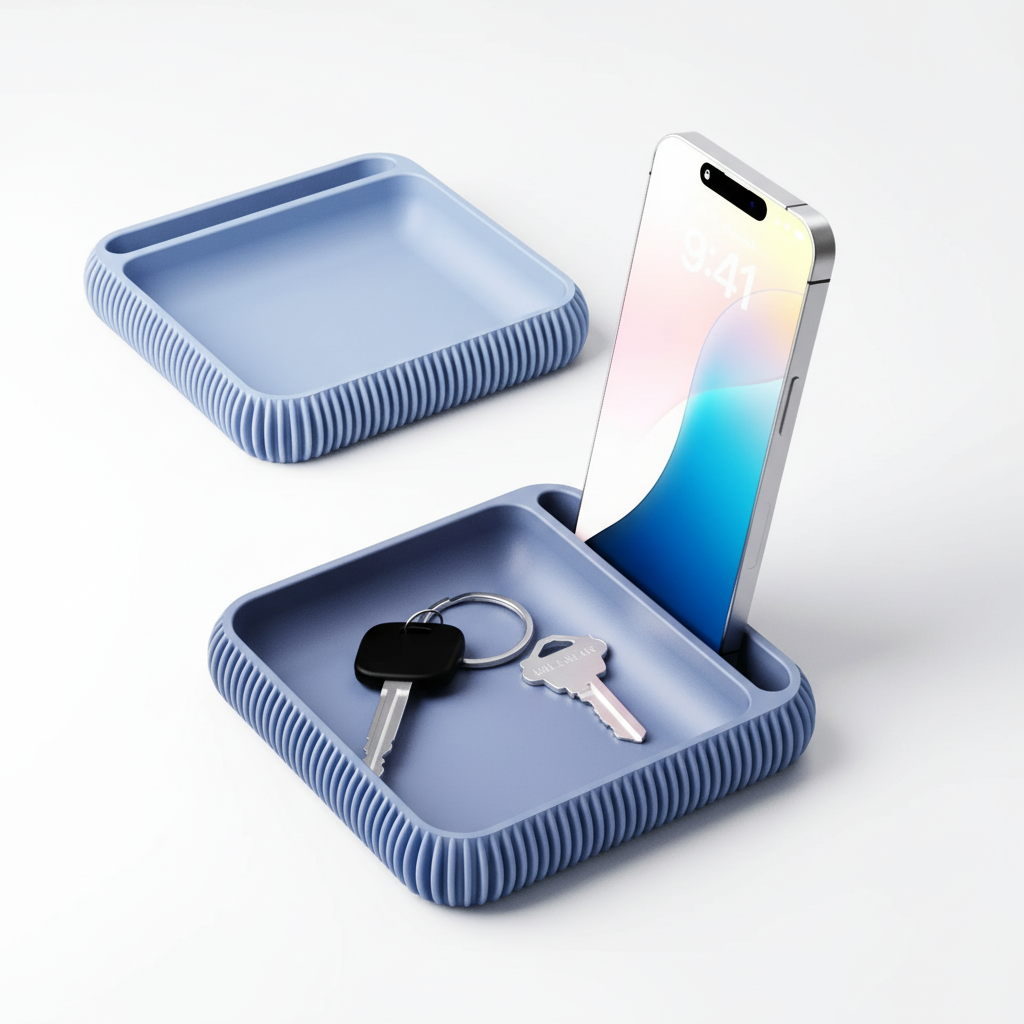 Phone Holder + Tray Type 3 – Eisblau