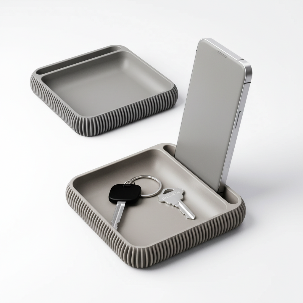 Phone Holder + Tray Type 3 – Grau