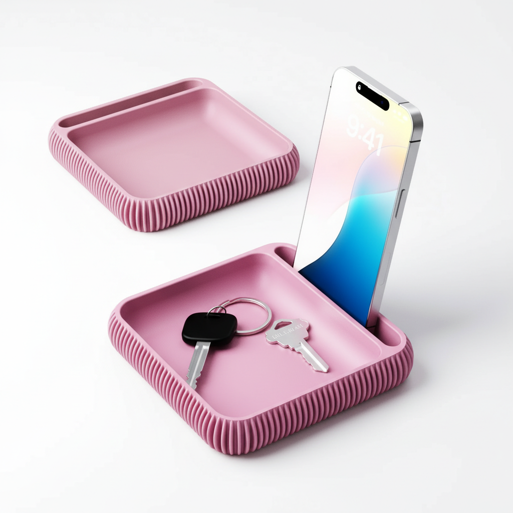 Phone Holder + Tray Type 3 – Pink