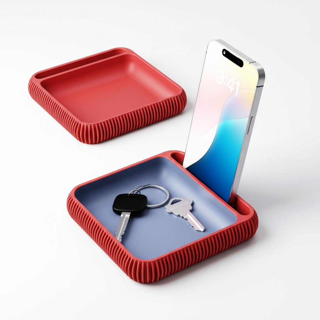 Phone Holder + Tray Type 3 – Rot